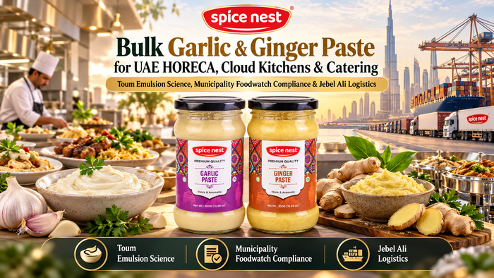 Bulk Garlic & Ginger Paste for UAE HORECA: GSO Standards & Toum Emulsion