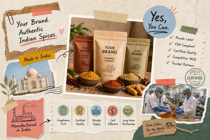 Private Label Indian Spices: Manufacture, MOQs & Compliance