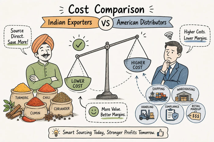 Cost Comparison: Indian Spice Exporters vs American Distributors