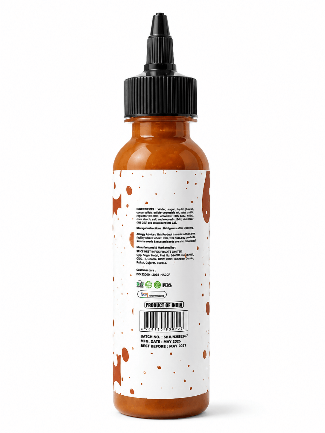 Chocolate sauce bottle for waffles ice cream and cold coffee by Spice Nest
