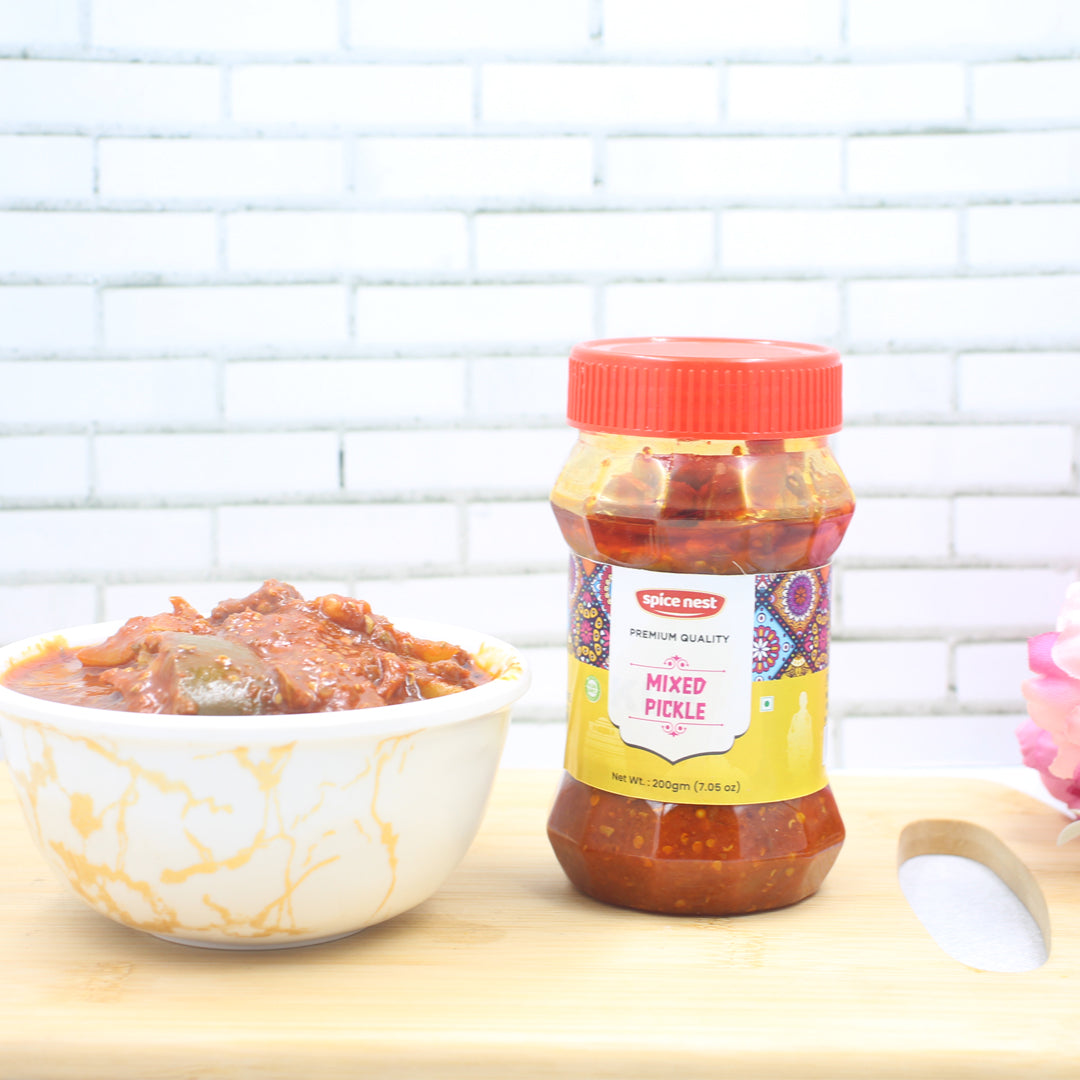 Spice Nest Mixed pickle 1kg pack | Perfect blend of Fresh seasonal vegetables