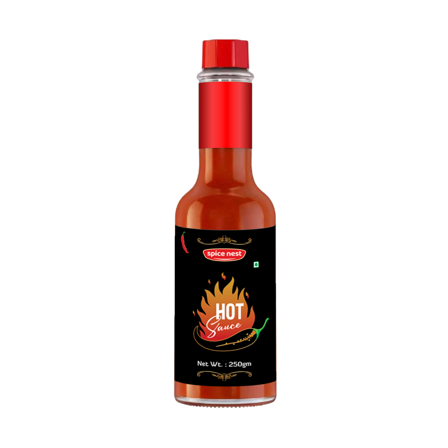 Spice Nest Hot Sauce in retail and bulk packaging