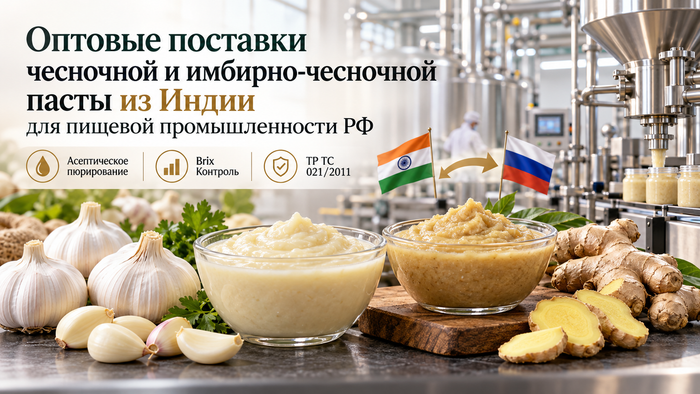 Оптовые поставки промышленной чесночной пасты из Индии