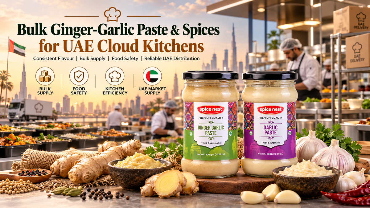 Bulk Ginger-Garlic Paste & Spices for UAE Cloud Kitchens