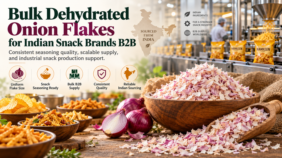 Bulk Dehydrated Onion Flakes for Indian Snack Brands B2B