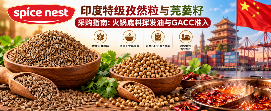 印度特级孜然粒与芫荽籽采购指南：火锅底料挥发油与GACC准入