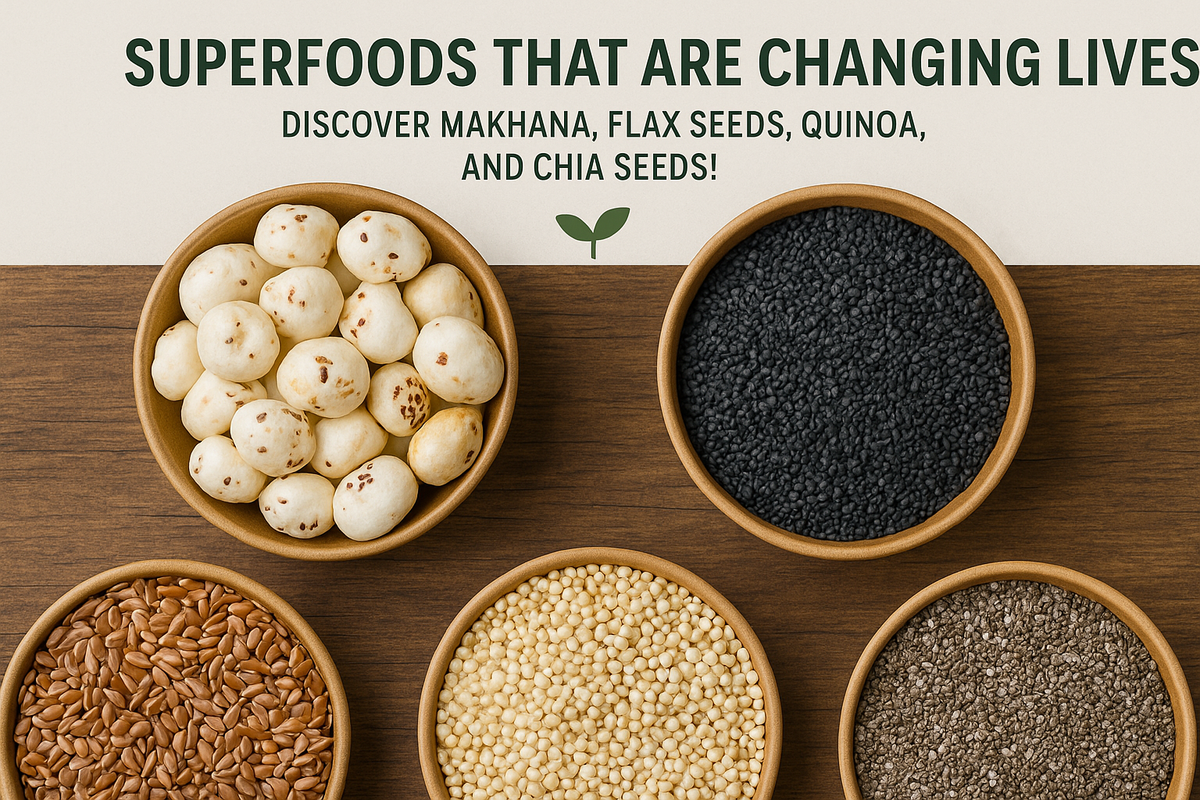 Superfoods That Are Changing Lives: Discover Makhana, Flax Seeds, Basil Seeds, Quinoa, and Chia Seeds! 🌱