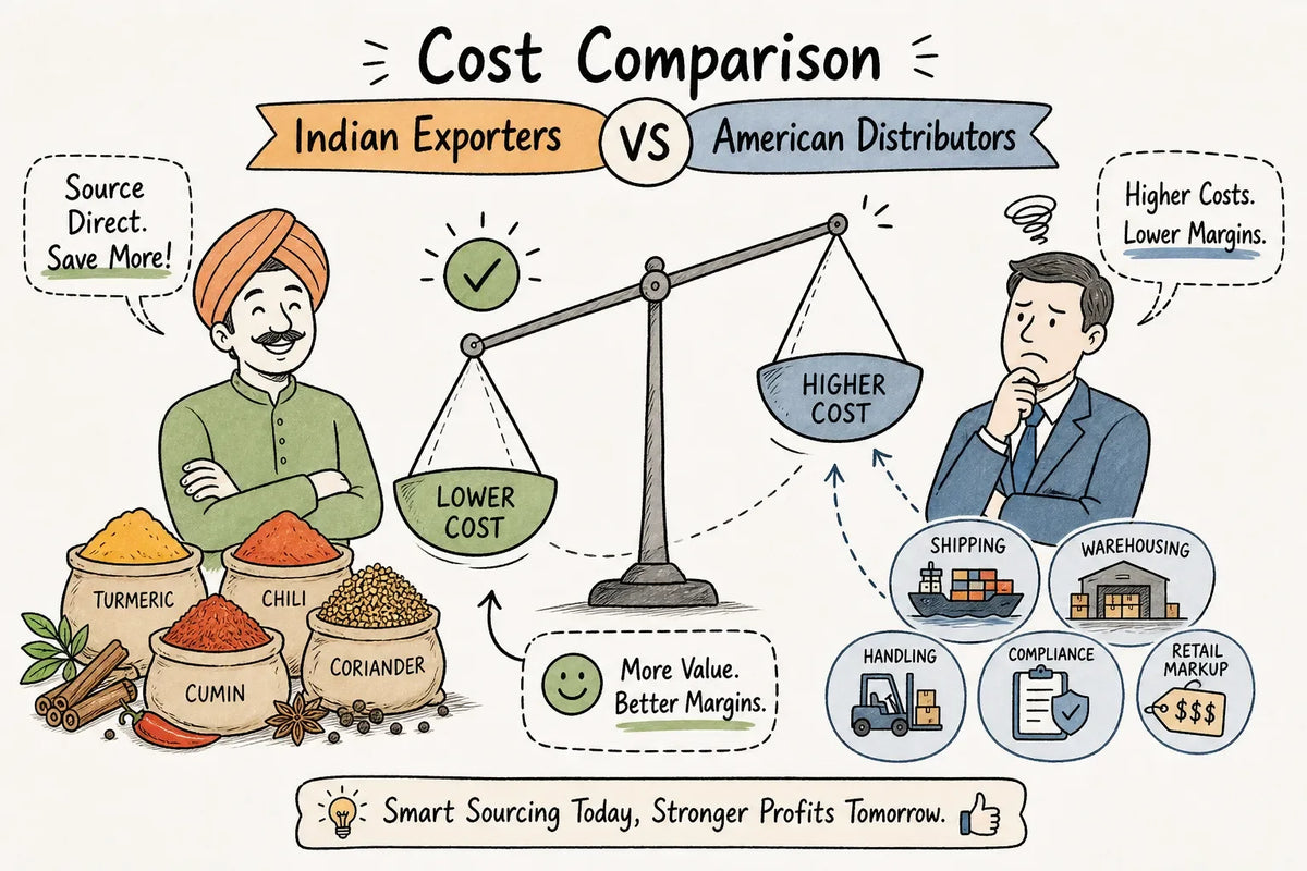 Cost Comparison: Indian Spice Exporters vs American Distributors