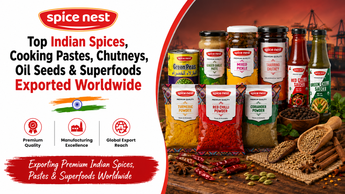 Indian spices and food products exported worldwide by SpiceNest