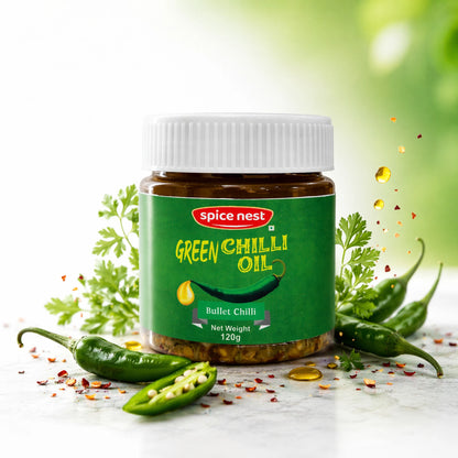 Spice Nest Green Chilli Oil – Extra Hot | For Cooking, Dipping & Pizza | 120g