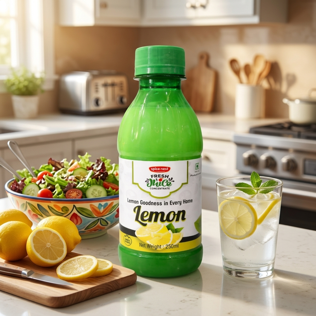 Spice Nest Lemon Juice 250ml | 99.99% Real Lemon Juice Concentrate | Ideal for Cooking, Baking, Mocktails & Salads | Refreshing Lemon Flavour