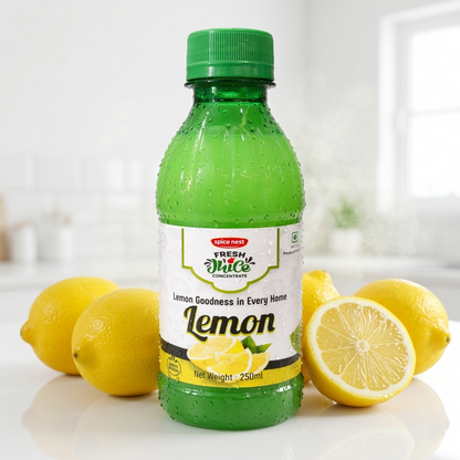 Spice Nest Lemon Juice 250ml | 99.99% Real Lemon Juice Concentrate | Ideal for Cooking, Baking, Mocktails & Salads | Refreshing Lemon Flavour