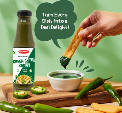 Spice Nest Green Chilli Sauce 220g – Perfect for Sandwiches, Snacks & Cooking