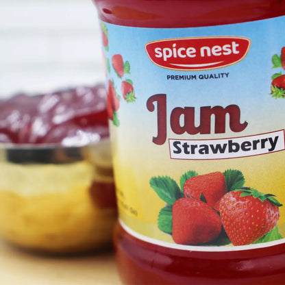 Spice Nest branded strawberry jam 370g natural fruity flavor