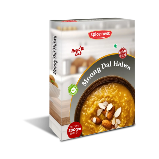 Ready to Eat Moong Dal Halwa Manufacturer Exporter India Spice Nest wholesale supplier