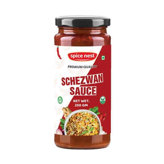Spice Nest Schezwan Sauce in retail and bulk packaging