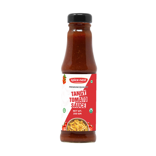 Spice Nest Tangy Tomato Sauce in retail and bulk packaging
