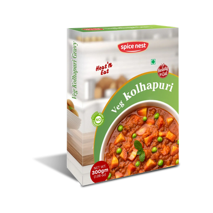 Ready to Eat Veg Kolhapuri retort pouch packaging 300g front view