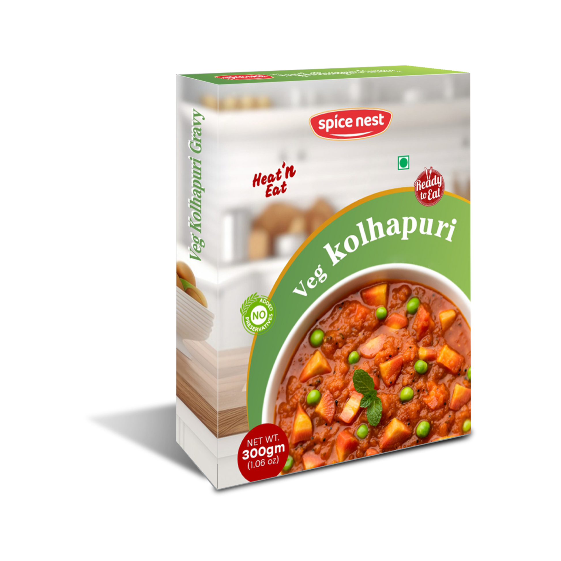 Ready to Eat Veg Kolhapuri retort pouch packaging 300g front view