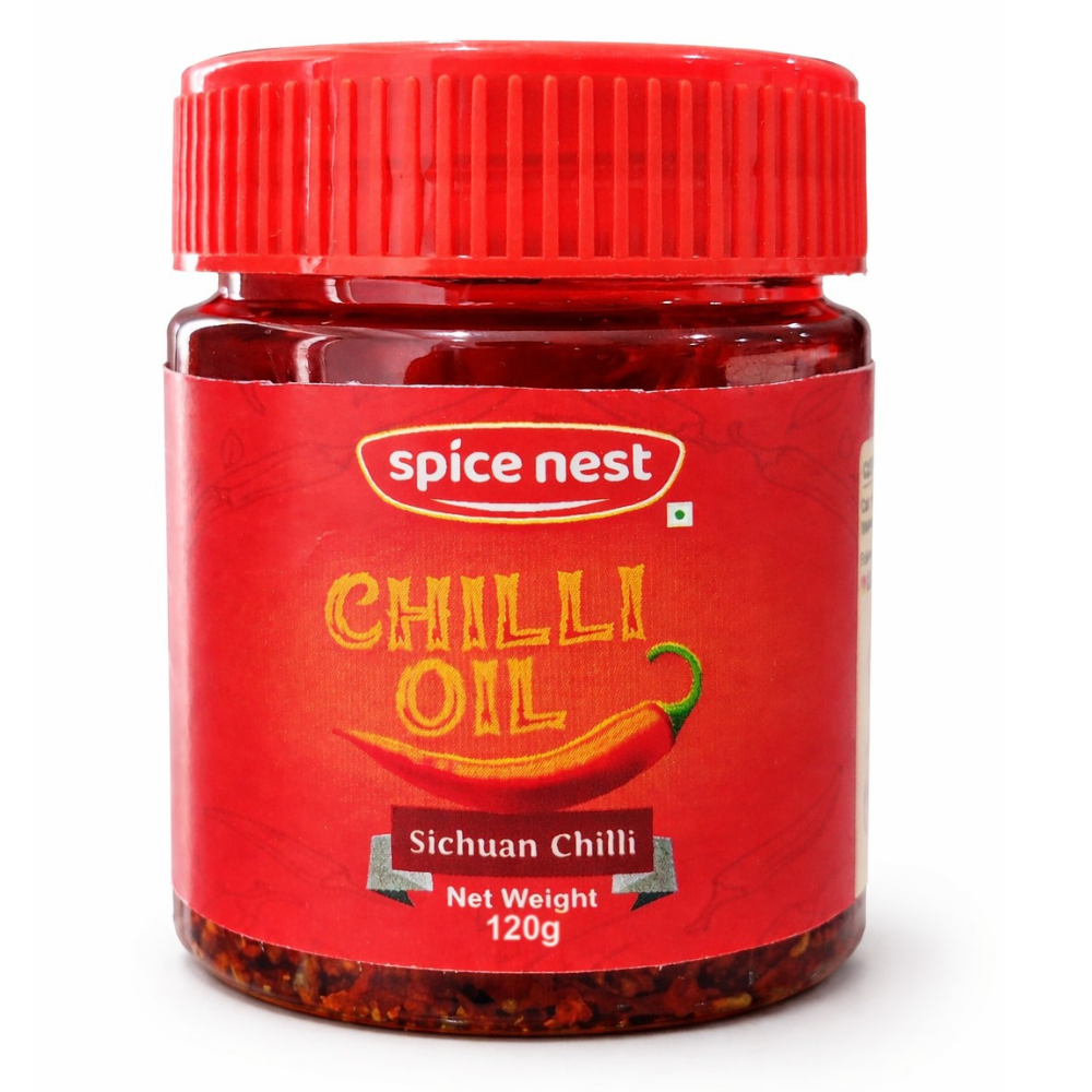 Spice Nest Chilli Oil 120g – Spicy Chilli Garlic Oil for Noodles, Momos & Dumplings