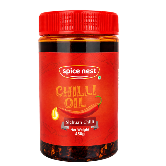 Spice Nest Chilli Oil 450g – Spicy Crispy Garlic Chilli Oil for Noodles, Momos, Fried Rice & Snacks