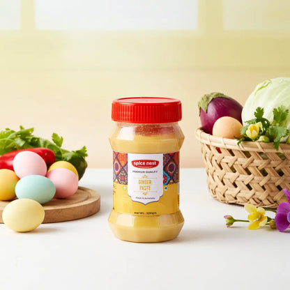 Fresh ginger paste jar convenient ready to use everyday cooking essential