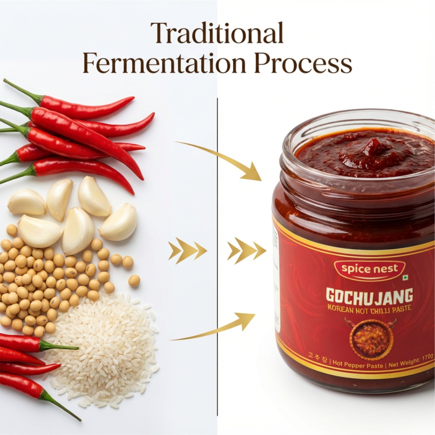 Spice Nest Gochujang Korean hot chili paste 170g jar.