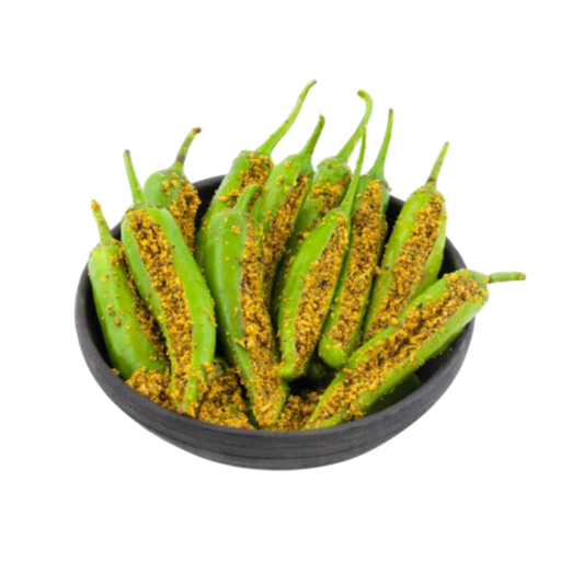 Bulk pack green chilli pickle for export