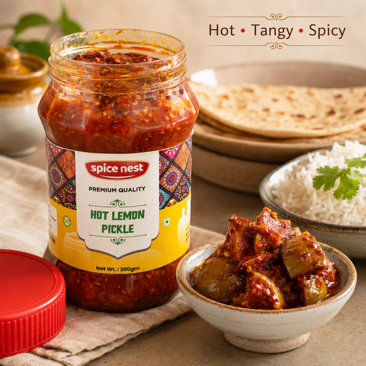 Spice Nest Hot Lemon Pickle – Spicy Tangy Lemon Pickle | 200g, 500g, 1kg