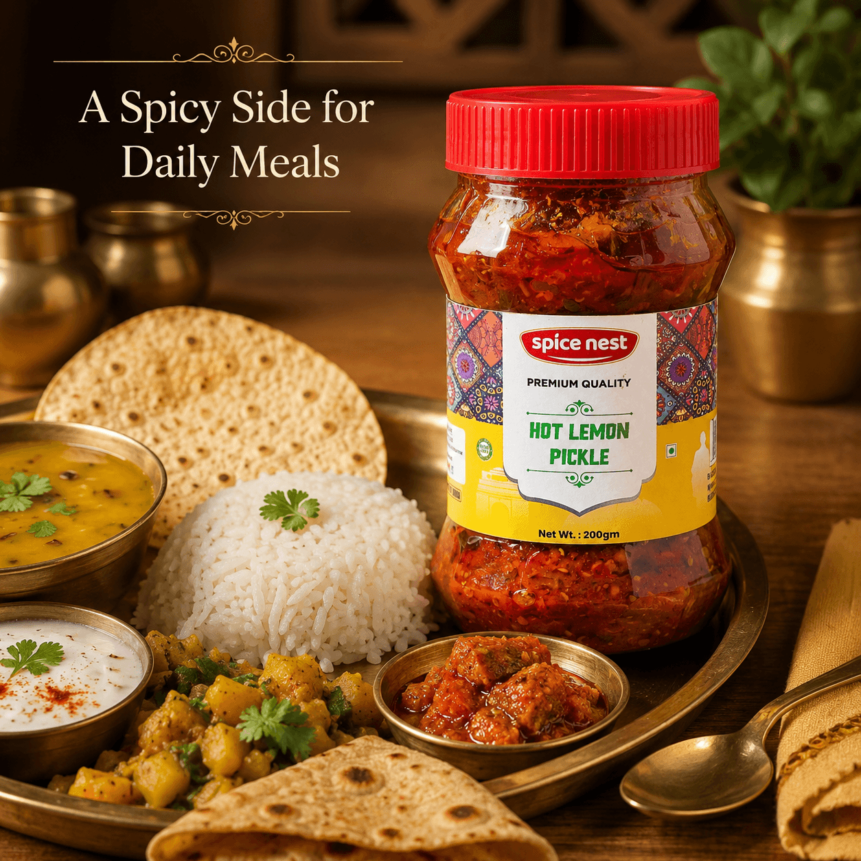 Spice Nest hot lemon pickle sun-ripened lemons fiery blend 200g 500g 1kg