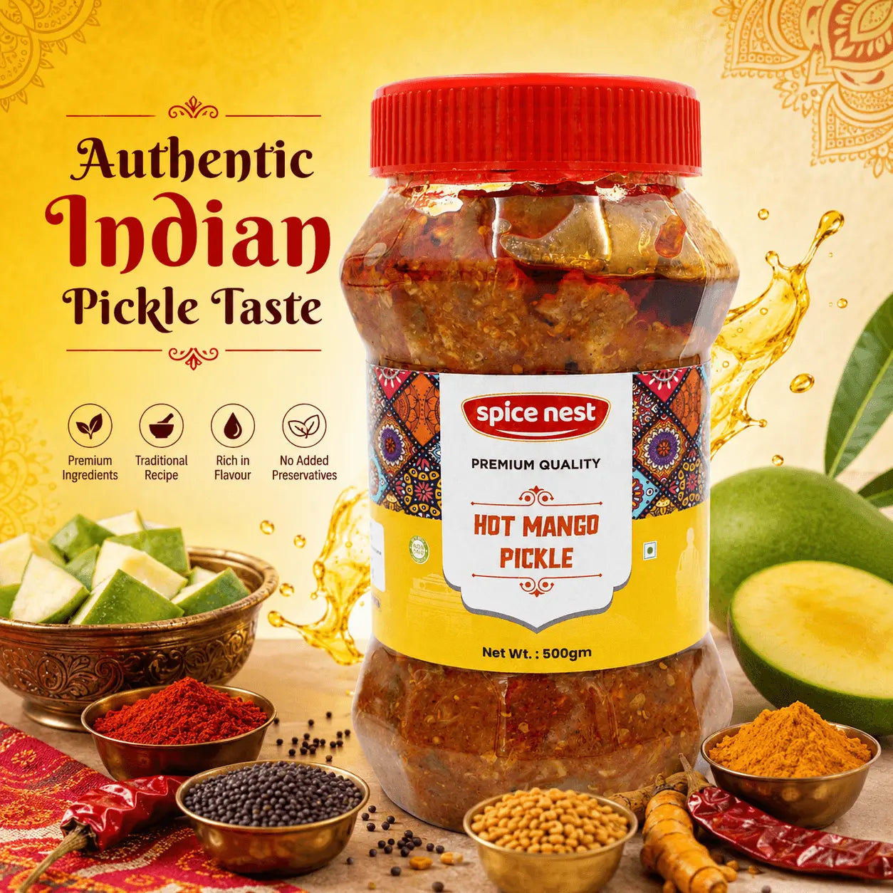 Extra spicy traditional mango pickle Spice Nest homemade aam ka achar recipe