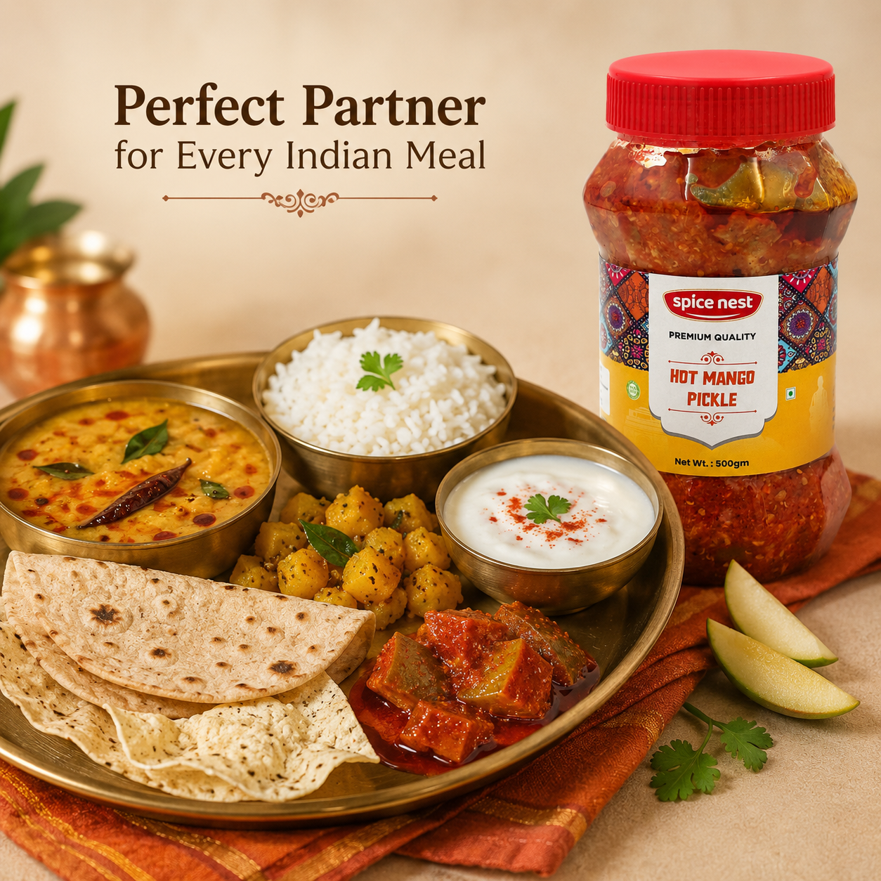 Spice Nest Hot Mango Pickle – Extra Spicy Indian Aam Ka Achar, Homemade Style