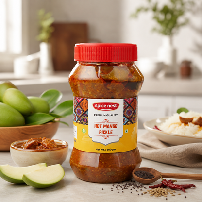 Spice Nest Hot Mango Pickle – Extra Spicy Indian Aam Ka Achar, Homemade Style