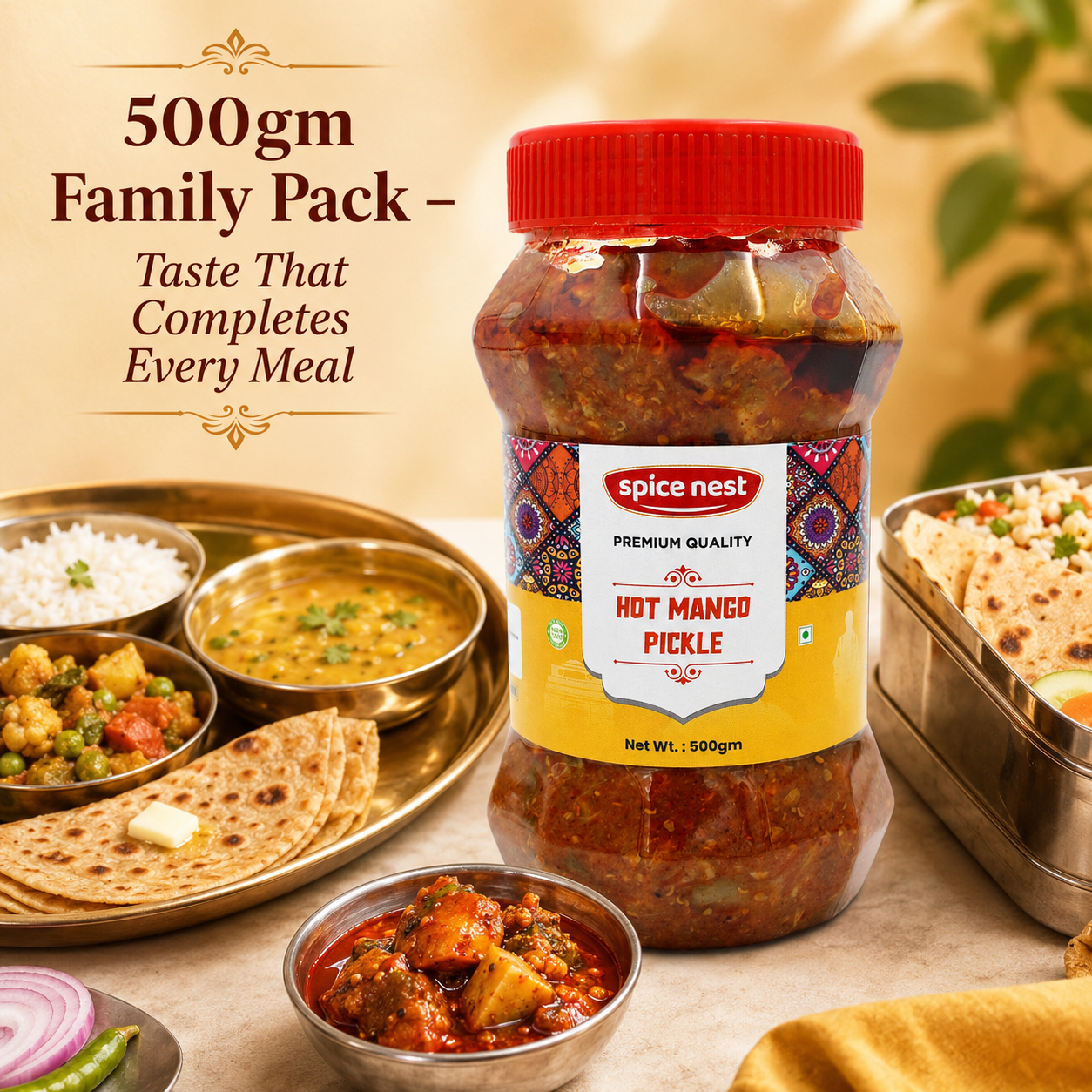 Spice Nest Hot Mango Pickle – Extra Spicy Indian Aam Ka Achar, Homemade Style