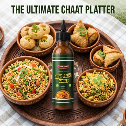 230g Spice Nest Jhal Muri Sauce front label showing brand and flavor.