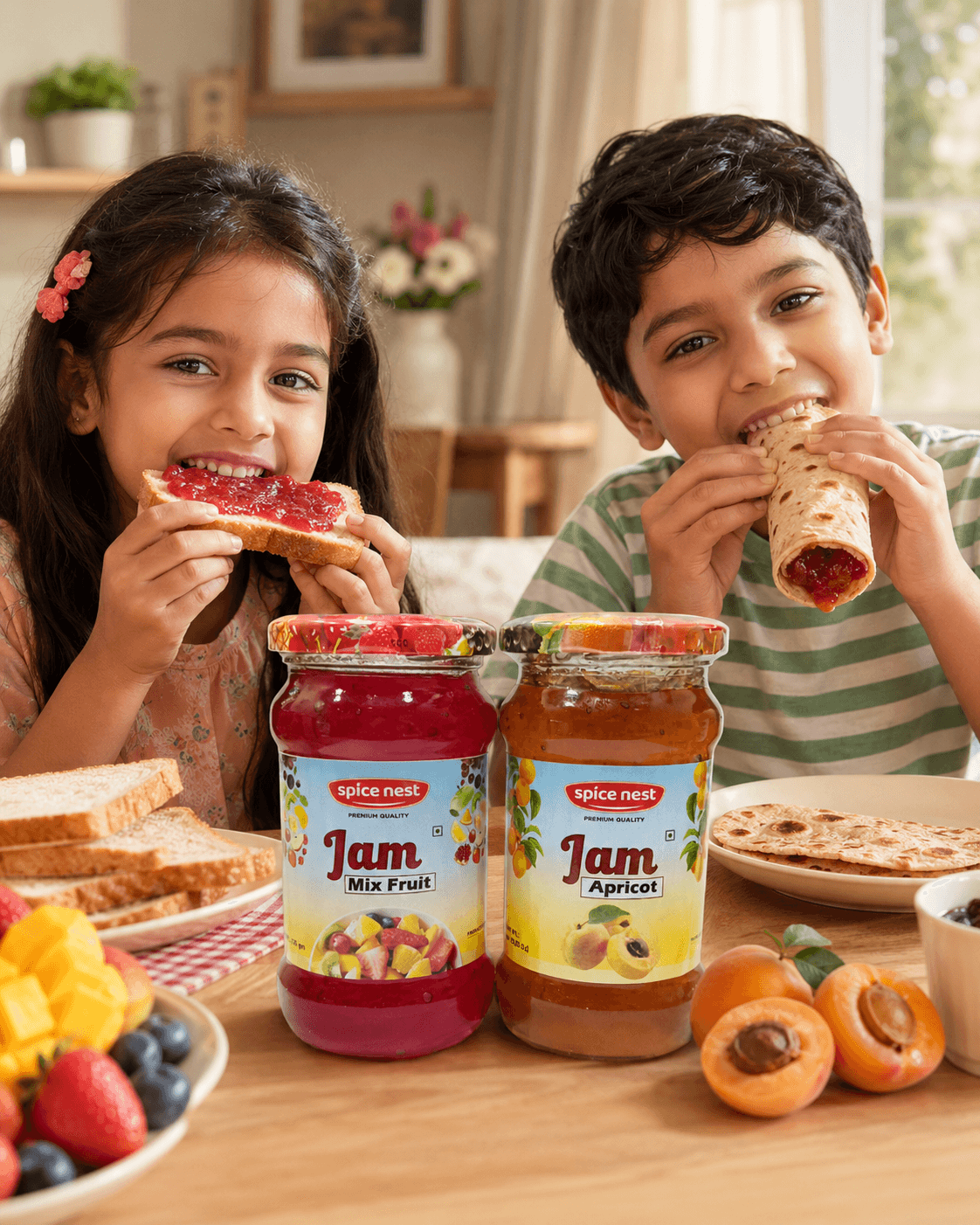 Spice Nest apricot and mixed fruit jam twin delight combo for breakfast
