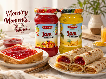 Spice Nest branded fruit jam combo pack morning breakfast spread