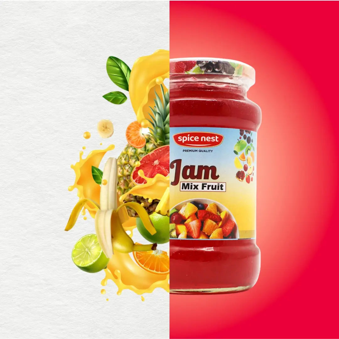 Healthy breakfast with mix fruit jam and toast