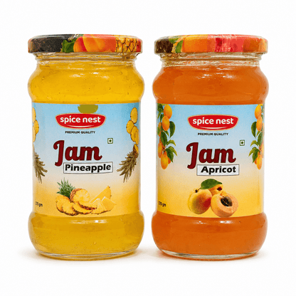 pineapple jam and apricot jam 