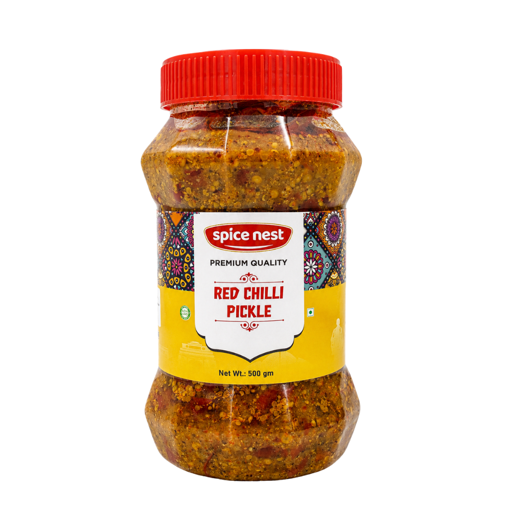 Spice Nest Hot Red Chilli Pickle 200g, 500g, 1kg — Lal Mirch ka Achar, Authentic Andhra Taste and Indian Style