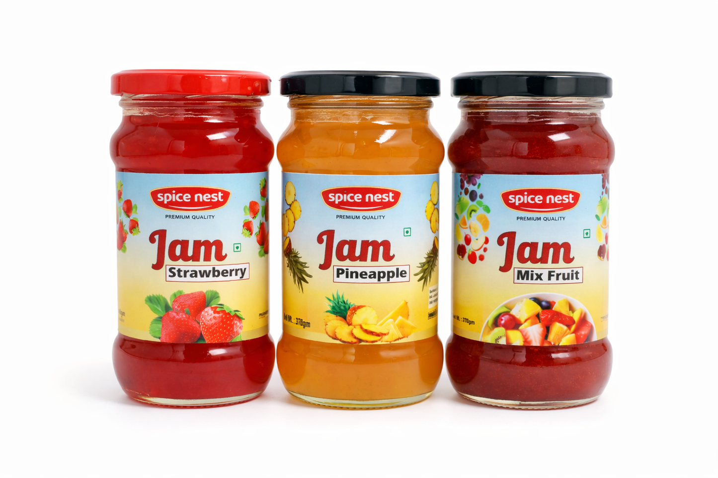 Fruit Jam Combo Pack – Strawberry, Pineapple & Mixed Fruit