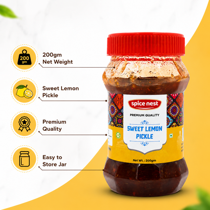 Indian sweet lemon pickle authentic recipe traditional taste