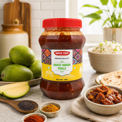Spice Nest Sweet Mango Pickle – Homemade Style, Authentic Indian Taste (200g, 500g, 1kg)