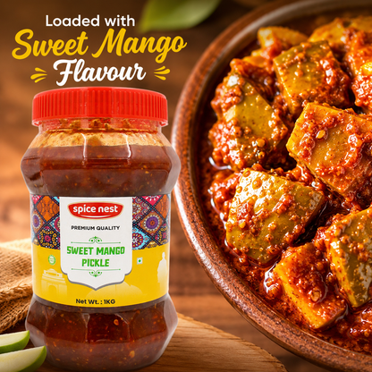Spice Nest Sweet Mango Pickle – Homemade Style, Authentic Indian Taste (200g, 500g, 1kg)