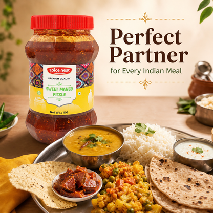 Spice Nest Sweet Mango Pickle – Homemade Style, Authentic Indian Taste (200g, 500g, 1kg)