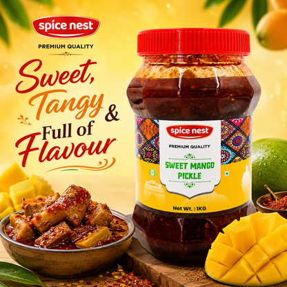 Spice Nest Sweet Mango Pickle – Homemade Style, Authentic Indian Taste (200g, 500g, 1kg)